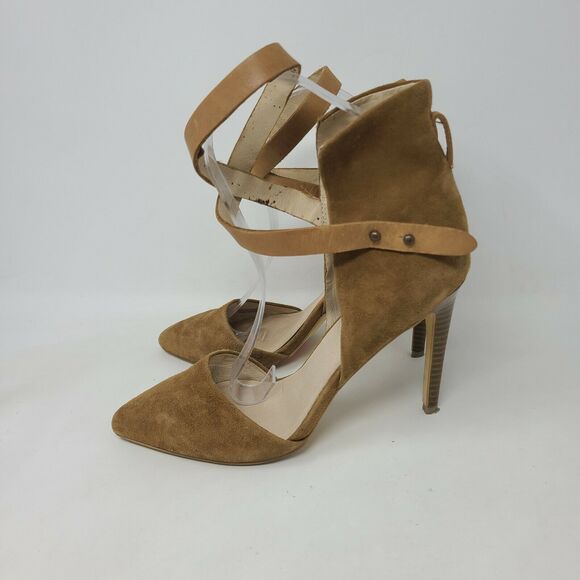 Joe's Jeans Womens Laney Suede Pointed Toe Ankle Wrap Brown Suede Size 8.5 Sexy - Picture 3 of 12
